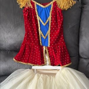 Sparkling Red and Gold Kids Dance Costume